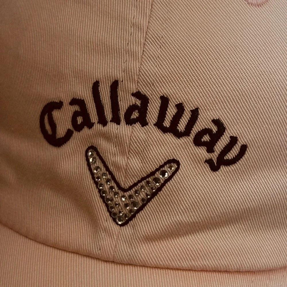 Rhinestone Chevron Womens Light Pink Callaway Golf Trucker Hat Adjustable OSFM